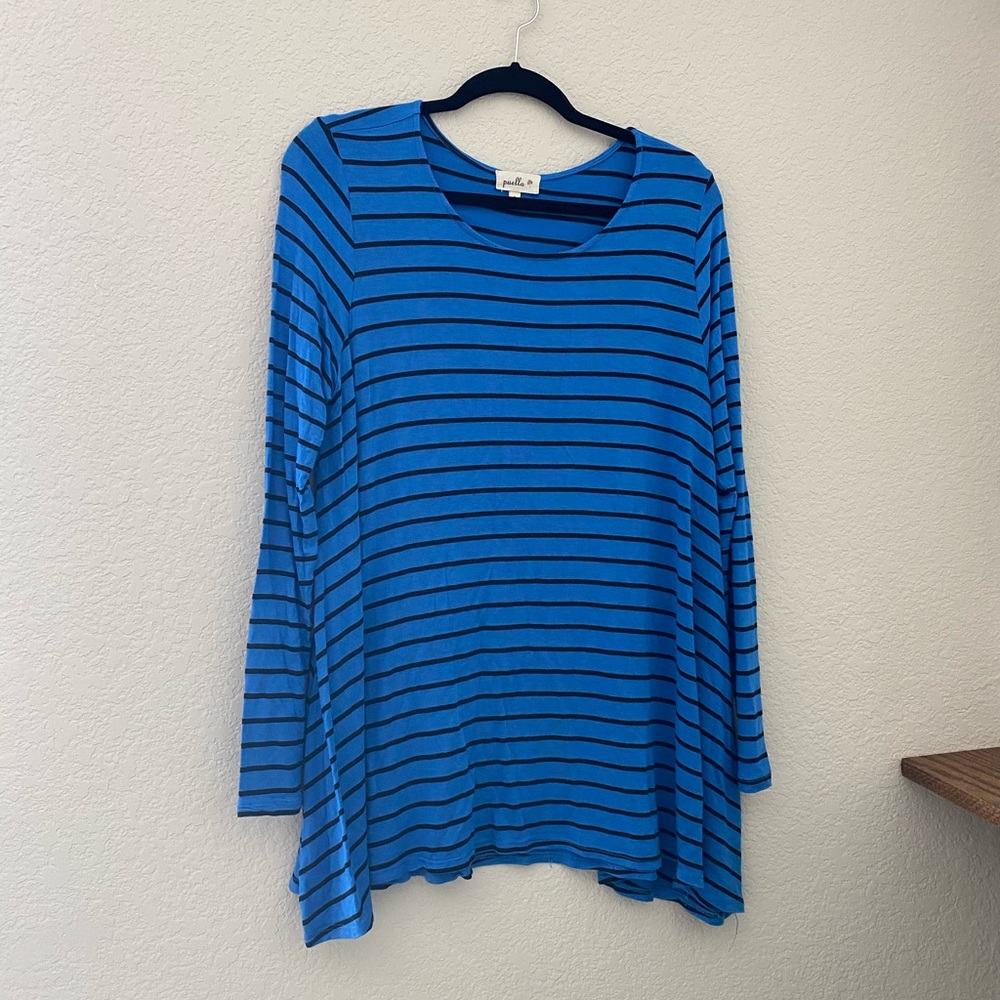 ANTHRO Blue and Black Striped Shirt